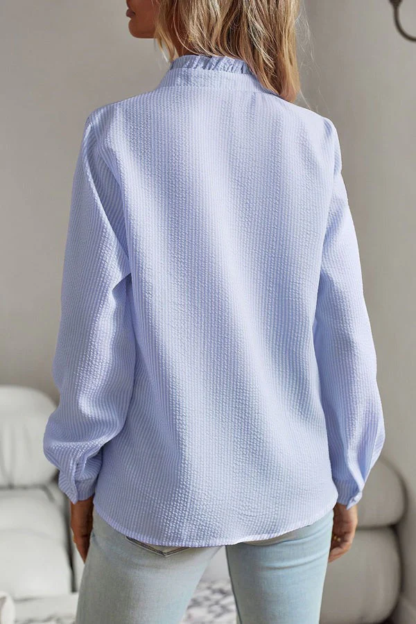 Modina™ - Blauw shirt met Lange Mouwen