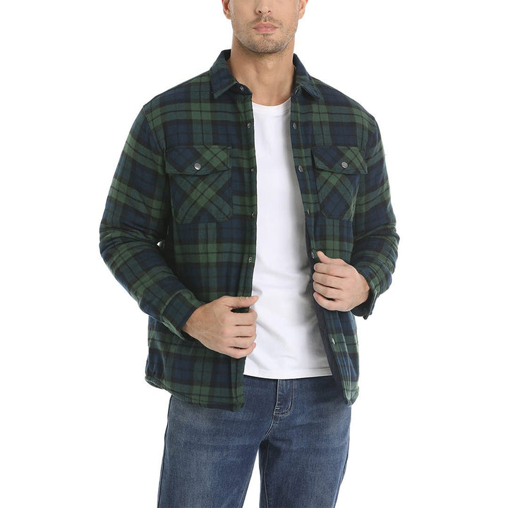 Ricoh™ - Herenshirt met lange mouwen, flanel en knoopsluiting