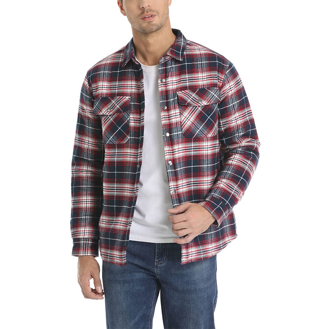 Ricoh™ - Herenshirt met lange mouwen, flanel en knoopsluiting