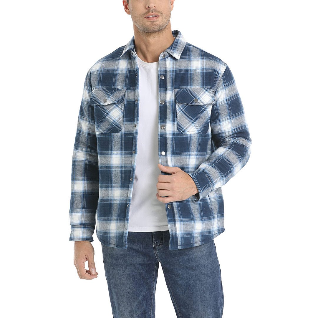 Ricoh™ - Herenshirt met lange mouwen, flanel en knoopsluiting