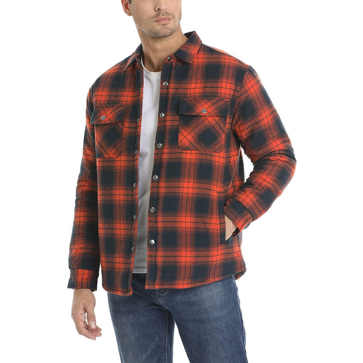 Ricoh™ - Herenshirt met lange mouwen, flanel en knoopsluiting