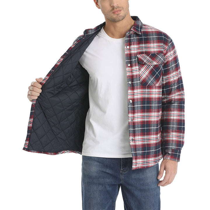 Ricoh™ - Herenshirt met lange mouwen, flanel en knoopsluiting